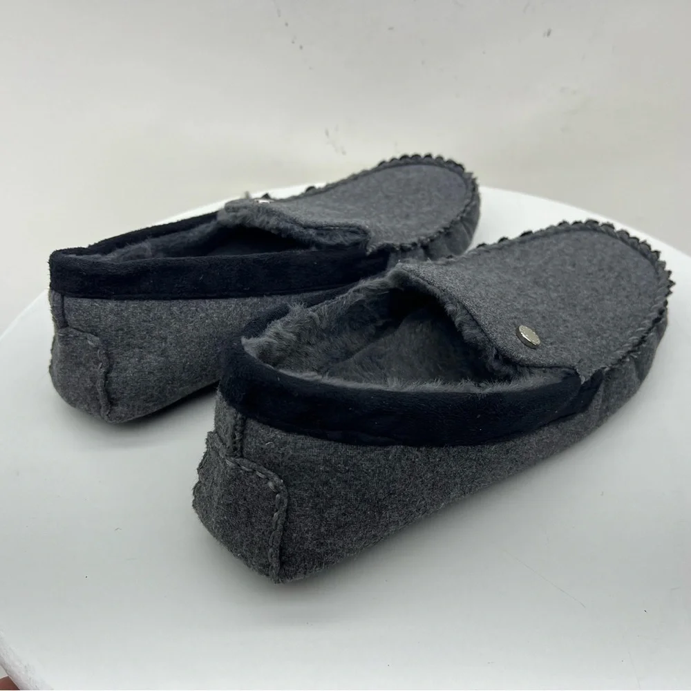 Steve Madden Loafers House Shoes Slippers Faux Fur Slip On Grey Lounge Comfy 10